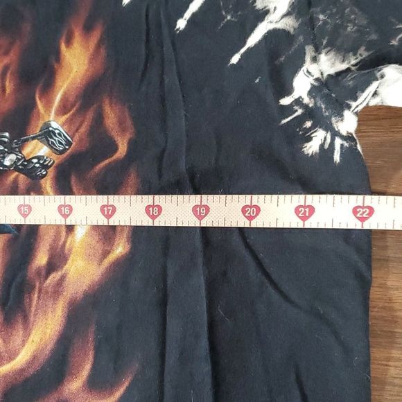 SURVIVORS Biker Skeleton on‎ Motorcycle Studded Tie Dye Graphic Tee T-Shirt - Picture 9 of 10